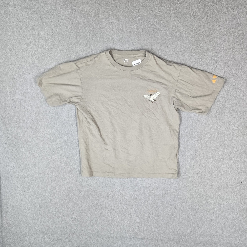Uniqlo x Demon Slayer Women Shirt S Beige Chuntaro Anime  Logo Short Sleeve